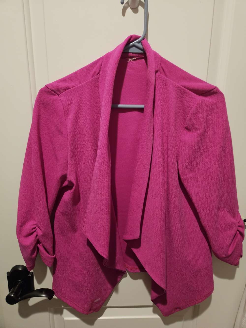 Time and Tru Hot Pink Draped Open-Front Jacket